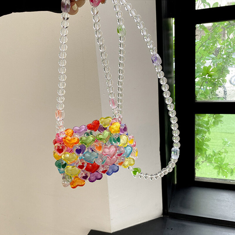 JIOMAY Mini borsa in stile dopaminico borsa di lusso di design borsa da sera per feste Casual leggera a forma di cuore Mini borsa a tracolla carina