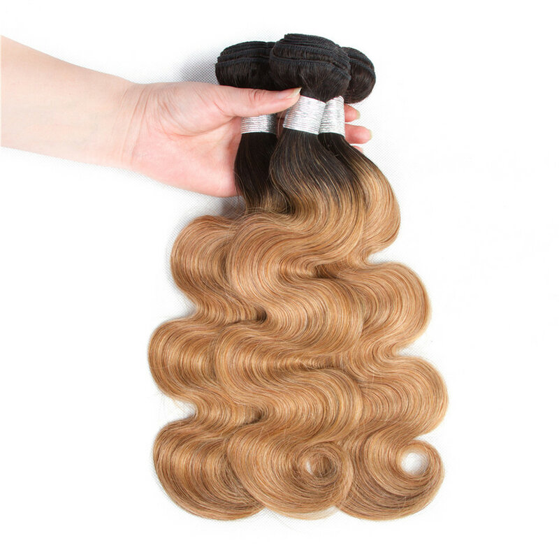 Омбре волнистые волосы пучки с фронтальным закрытием 1B 27 медовый блонд перуанские волосы пучки с закрытием от уха до уха кружевные волосы