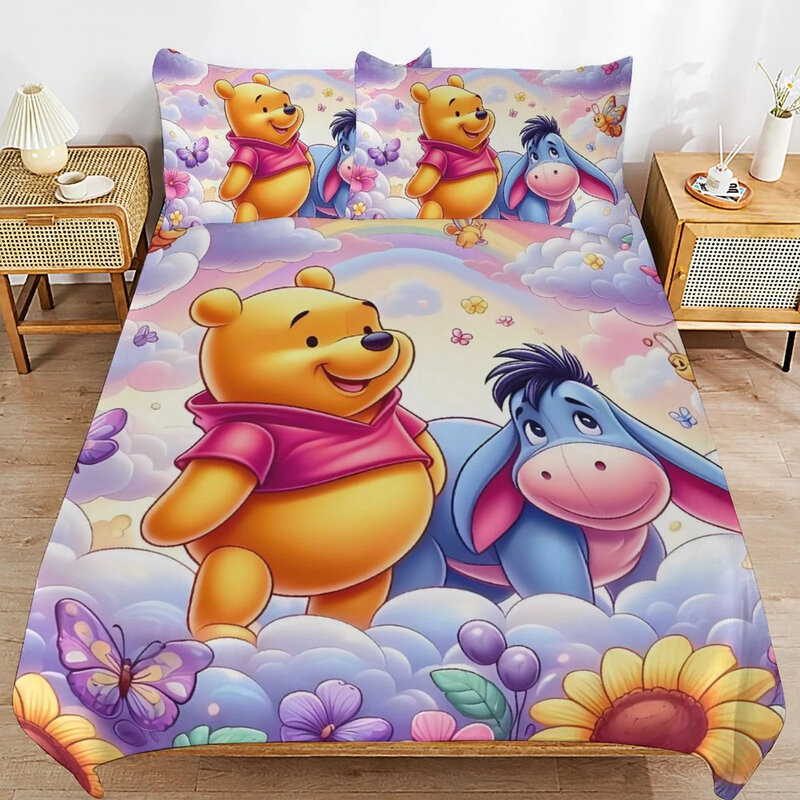 Winnie the Pooh Bett bezug Mikro faser Bettwäsche-Sets Tröster 1 Bett bezug und Kissen bezüge für Kinder Jungen Mädchen Schlafzimmer Dekor