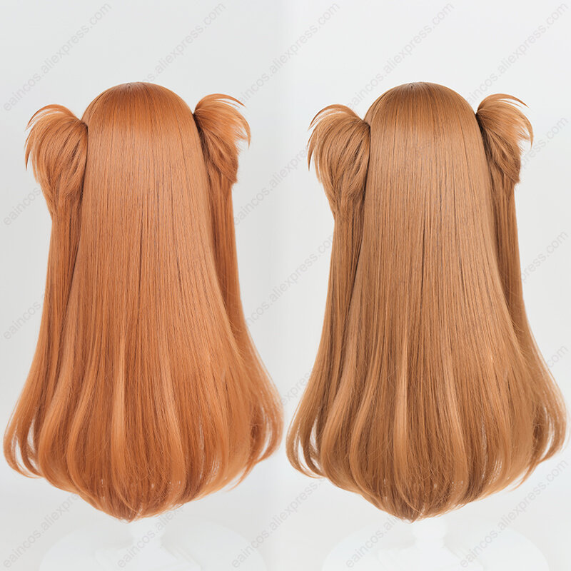 Anime Eva Asuka Langley Soryu Cosplay 68cm lang orange braun Mischfarbe Perücken hitze beständiges synthetisches Haar