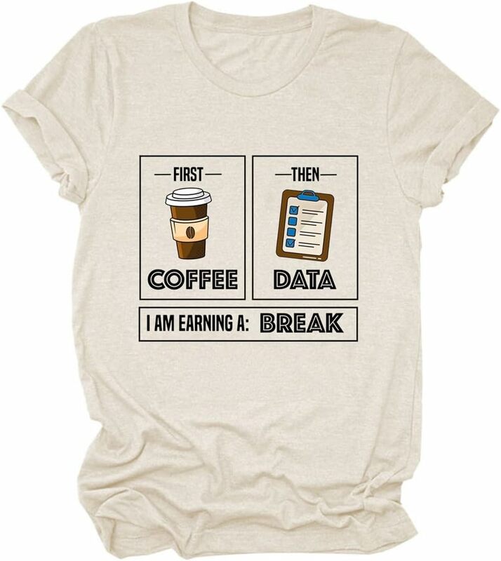 Teacher Shirts for Women Coffee Lover Shirt Short Sleeve Special Education T Shirt Graphic School Psychologist Tee