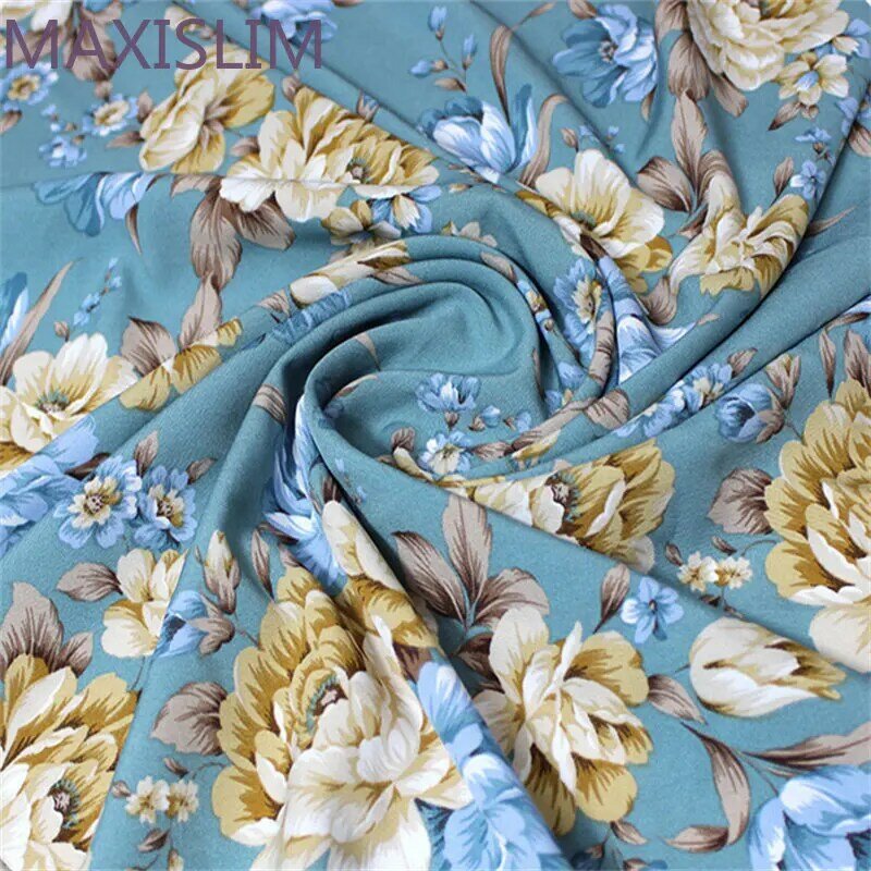 Nuovo tessuto per camicie da donna in tessuto stampato in poliestere elastico a quattro lati in stile europeo e americano 5 metri/lotto di larghezza: 150CM