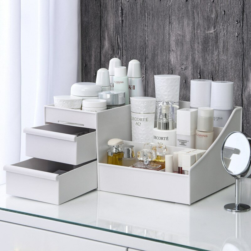 Новый ящик для хранения макияжа отделка общежития Пластиковая Полка Косметика Уход за кожей туалетный столик Рабочий стол