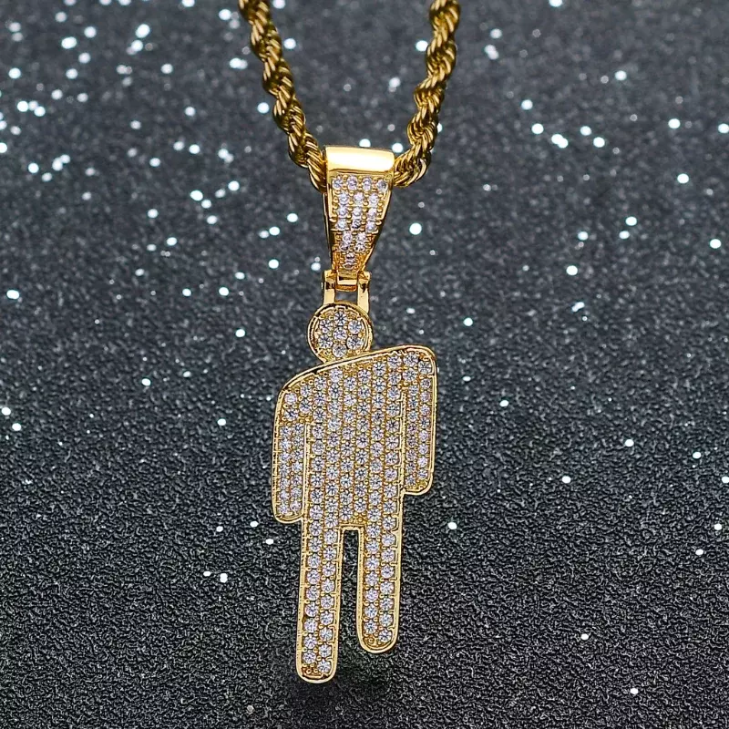 Collier pendentif Skew Head pour homme, Full of Zfolds on Trend, Hip Hop