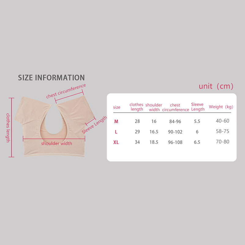 T-shirt Shape Sweat Pads Washable Dress Clothing Perspiration Deodorant Pads Armpit Care Sweat Absorbent Pad Deodorant for Women
