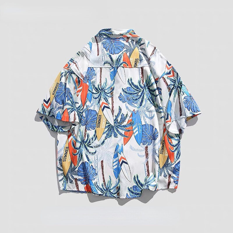 Camisa hawaiana de manga corta para hombre, a la moda Vintage ropa de calle, de gran tamaño, de verano, A45, 2023