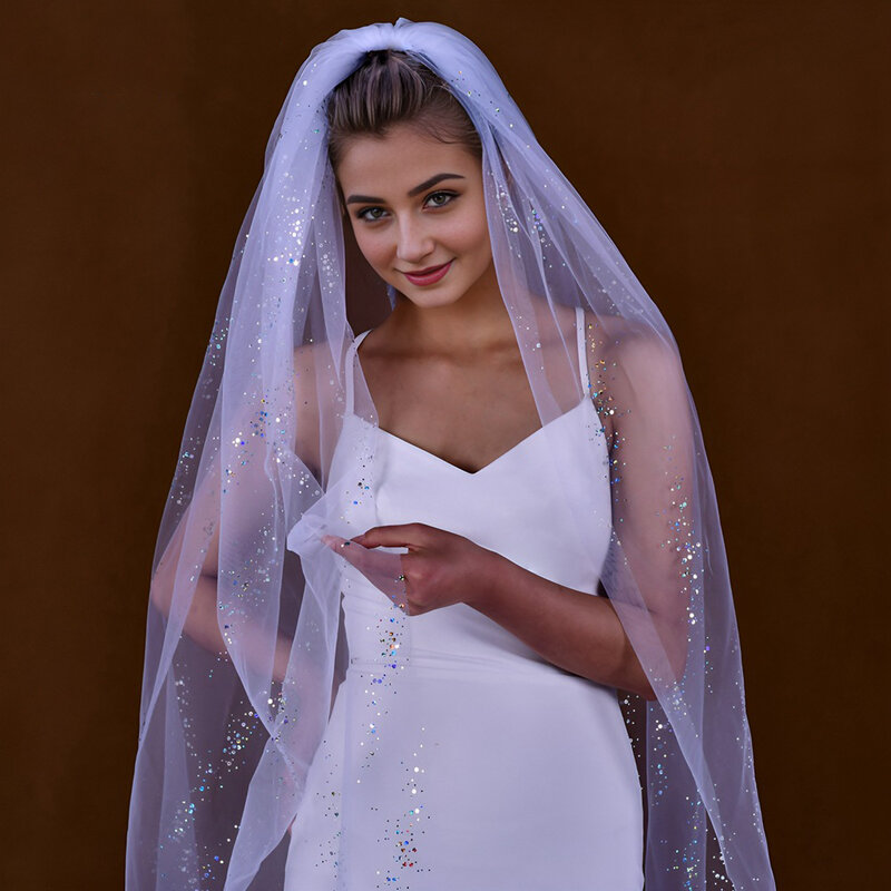 فانتازي ترتر غطاء رأس للعرائس ، حجاب زفاف من طبقة واحدة ، خالدة للغاية ، BL4023