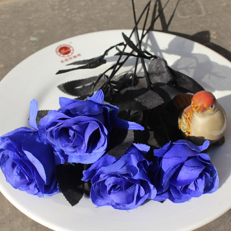 Искусственная Роза, искусственный цветок, черный одиночный свадебный цветок, украшение интерьера, разноцветные Искусственные цветы I