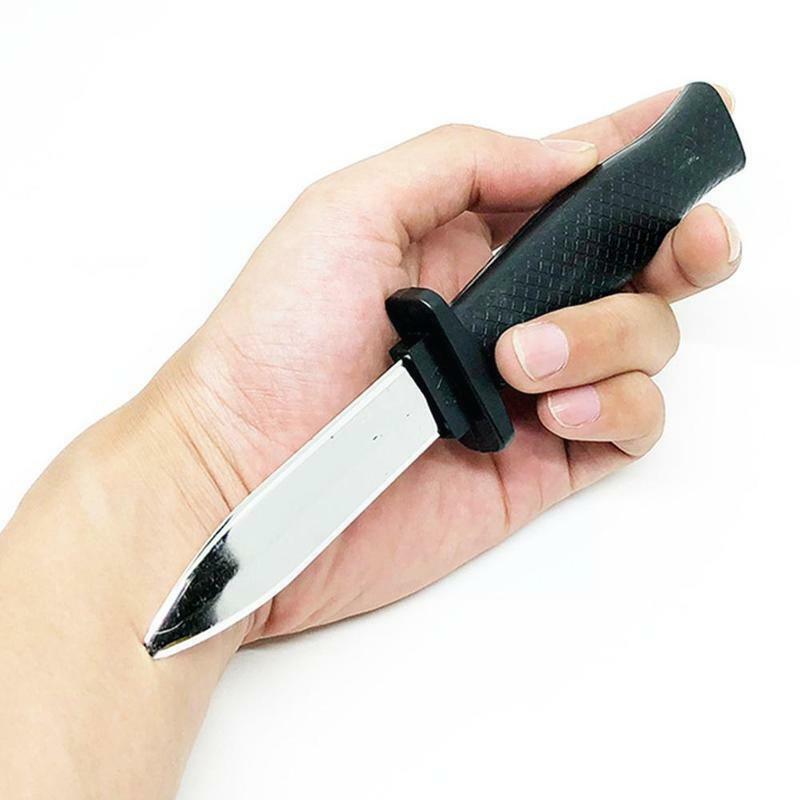 سكين تلسكوبي خدعة قابل للسحب سكين خنجر البلاستيك مضحك مزحة سكين الهدايا قابل للسحب لعبة تمزح D4J4