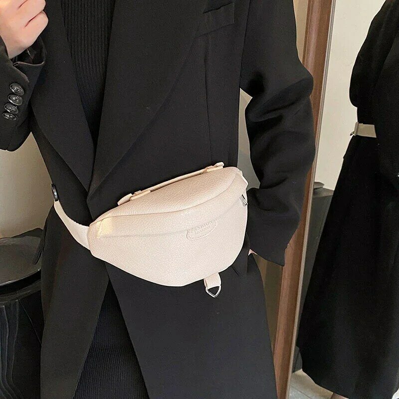 Zipper Solid Women's Waist Packs Women's Bags on Sale 2023 High Quality Fashion PU Waist Packs Soft Bolsas Femininas
