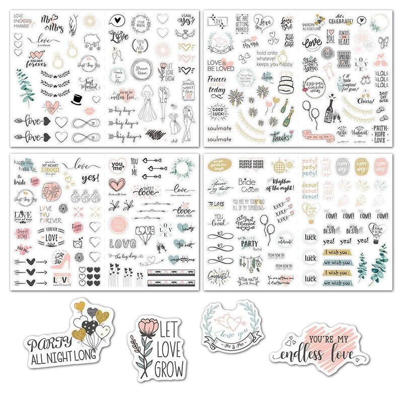 Stiker Bliss pernikahan stiker pembungkus lucu rencana pertunangan Eucalyptus tema dapat dilepas tahan air stiker tempel