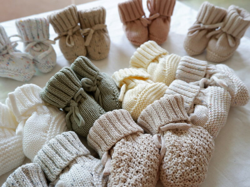 Chaussons tricotés en melon pour bébé, chaussettes chaudes unisexes pour tout-petits, chaussures mignonnes pour bébé, 100% coton, cadeau de douche, hiver