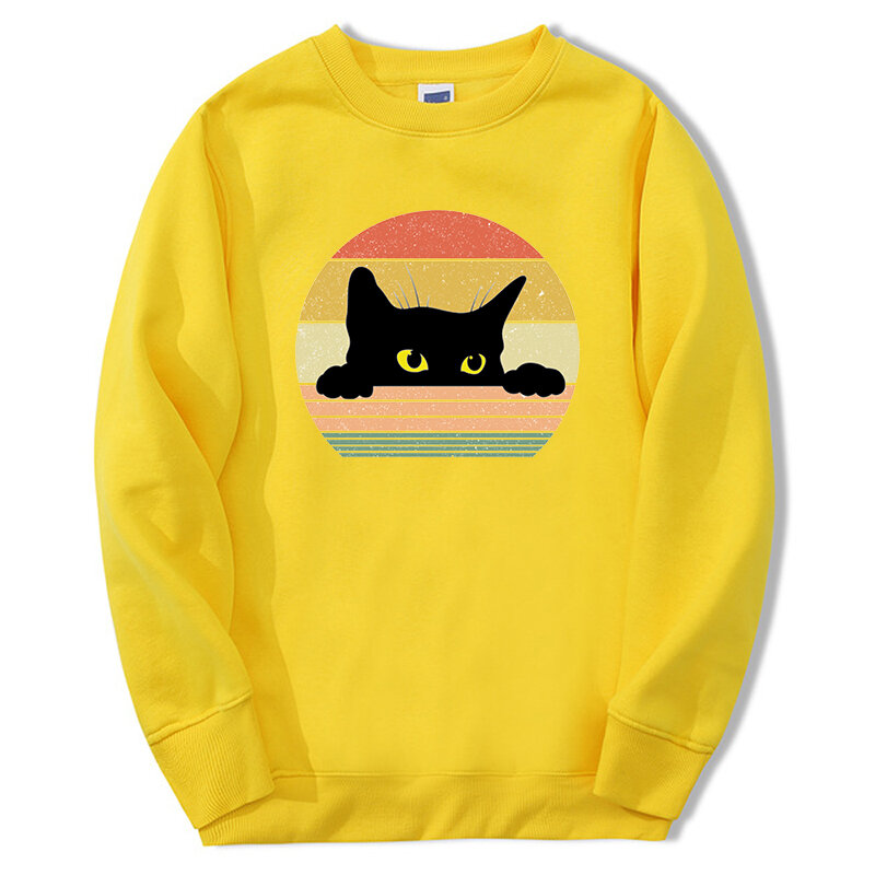 Funny Cute Cats Animal Print 2024 Mens Sweatshirts Hoodie Unisex Fleece Kawaii Clothes Hip Hop Harajuku Fashion Clothes Hoody