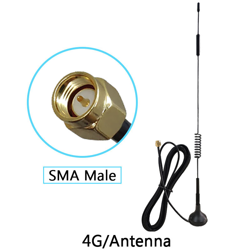 모뎀 라우터용 무선 케이블, GWS 4G LTE 안테나, 10dbi SMA 수 공중 698-960/1700-2700Mhz IOT 마그네틱 베이스, 3M 빨판 안테나
