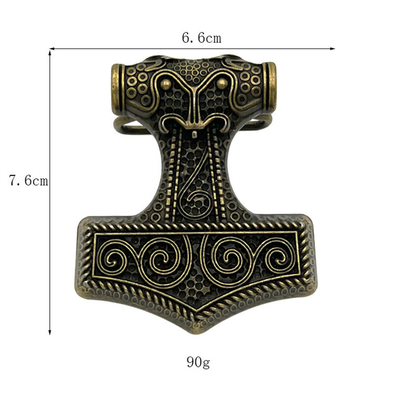 Hebilla de cinturón de martillo de Thor Vikingo, estilo occidental, europeo y americano