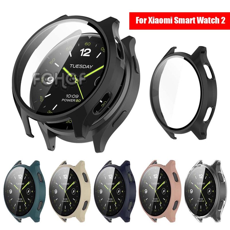 Glass+Case For Xiaomi Smart Watch 2 Accessories PC All-around Bumper Protective Cover Shell Screen Protector For Mi Watch 2 Case
