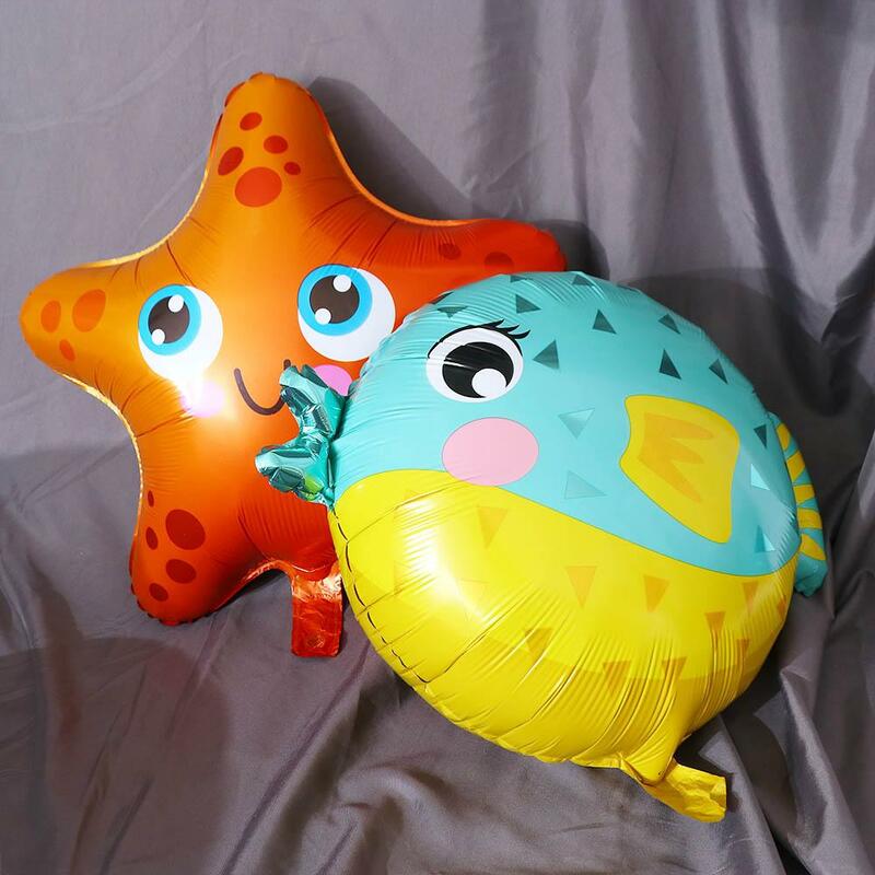 Sea Theme Foil Balloons para Baby Shower, Decorações de Festa, Polvo e Peixe Balão, Suprimentos de Brinquedo Infantil