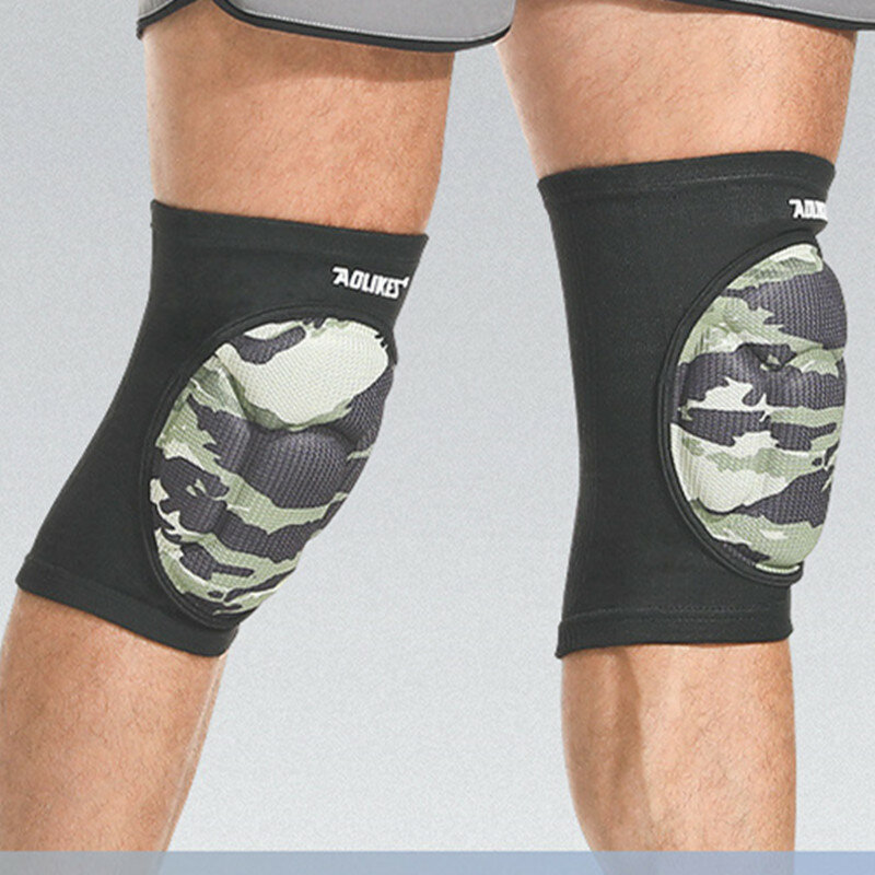 Bantalan pelindung lutut spons tebal untuk 2 buah, bantalan pelindung lutut tinggi elastis anti licin, lengan kaki voli basket luar ruangan
