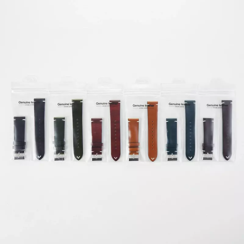 Vintage Öl wachs verfärbtes Rindsleder Armband Schnell verschluss ultra dünnes Echt leder armband 18mm 20mm 22mm