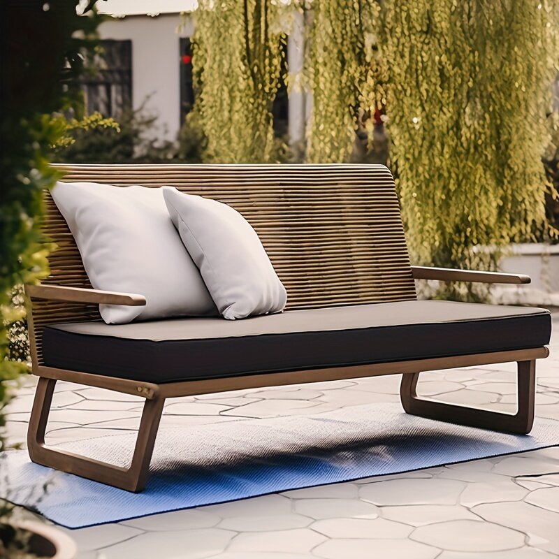 1pc 3.15inch Thickened Bench Cushion, Outdoor Anti-splash Cushion Bench Replacement Cushion Garden Bench Cushion Collapsible cha