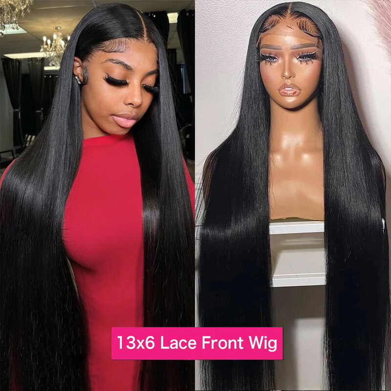 30 34-calowy Bone Straight 13x6 HD Lace Frontal Wig Human Hair Pre plucked 6x4 Transparent HD Lace Front Wig Wear Go Glueless Wig