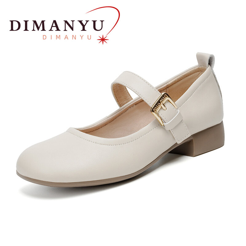 DIMANYU Ladies Mary Jane Shoes Non-slip 2024 new Genuine Leather Girls Shoes Fashion Dress Shoes For Women
