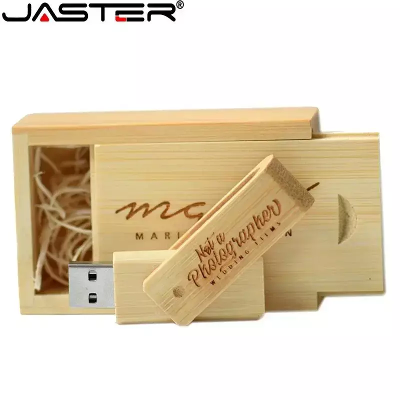 USB-флеш-накопитель JASTER деревянный, 64 ГБ, логотип на заказ