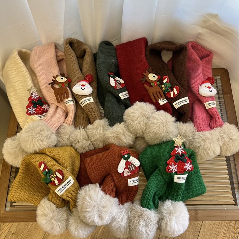 Sciarpa per bambini lavorata a maglia sciarpa in maglia con sciarpa calda invernale morbida alla moda