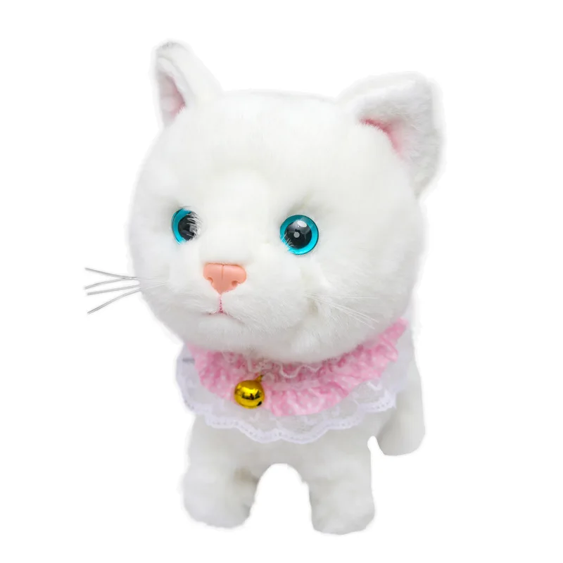 Robot Cat Electronic Plush Kitty Sing Songs Interactive Cat Pet Walk Miaow Magnet Controled Kitten USB Charge Music Animal Toys