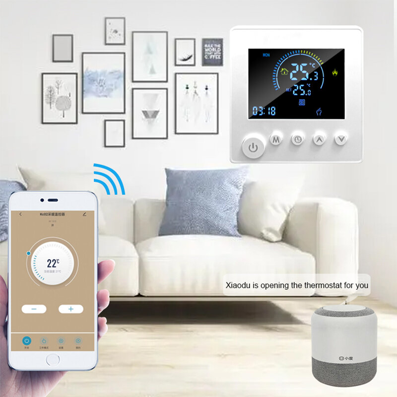 Termostat pintar WiFi untuk Tuya, pengontrol temperatur perebus Gas/air pemanas/lantai elektrik untuk Google Home Marquez