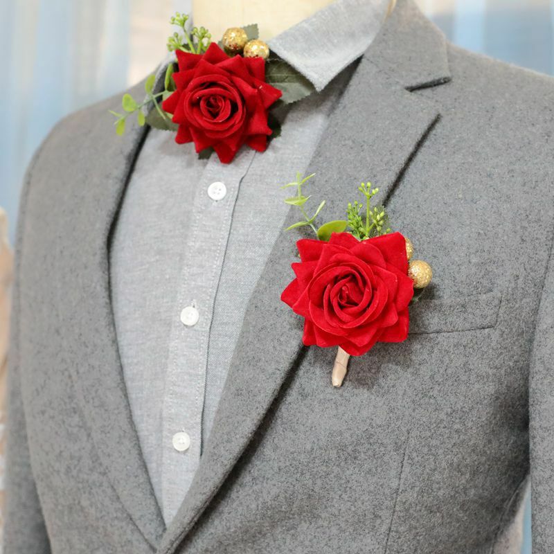 Тканевые розы на запястье, корсажный свадебный браслет для подружки невесты, невесты, рука, цветок, искусственные розы, свадебный браслет для гостей, аксессуары