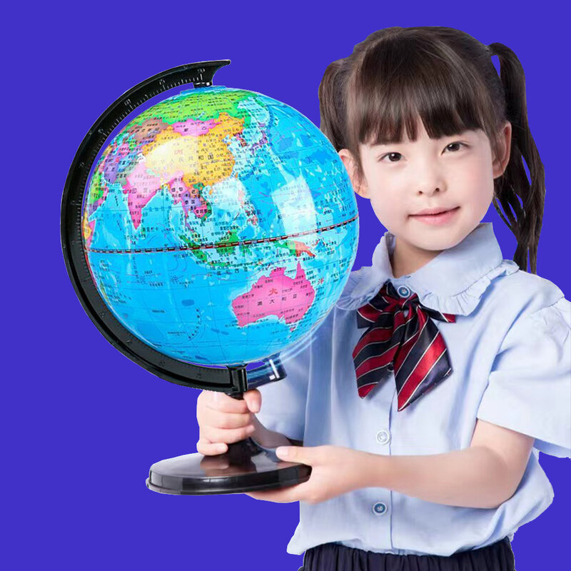 Globo giratorio de escritorio para niños, mapa del mundo giratorio, enseñanza HD, PVC, Atlas de la tierra, geografía, juguete educativo, adorno, 30x21,5 cm