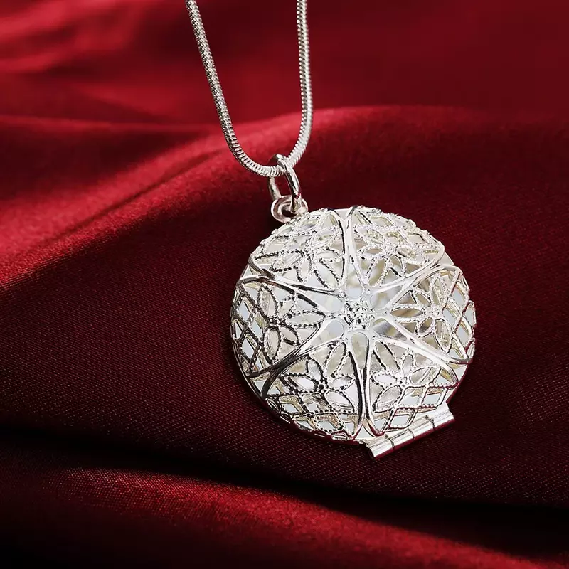 Lihong kalung liontin bingkai gambar bulat Pria Wanita, hadiah perhiasan pertunangan pernikahan modis 925