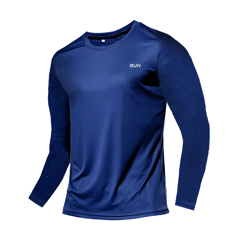 Eis Seide Langarm Männer Frühling der Dünne Abschnitt Quick Dry Atmungsaktiv T-Shirt Einfache Outdoor Casual Gym Kleidung Fitness Ausrüstung