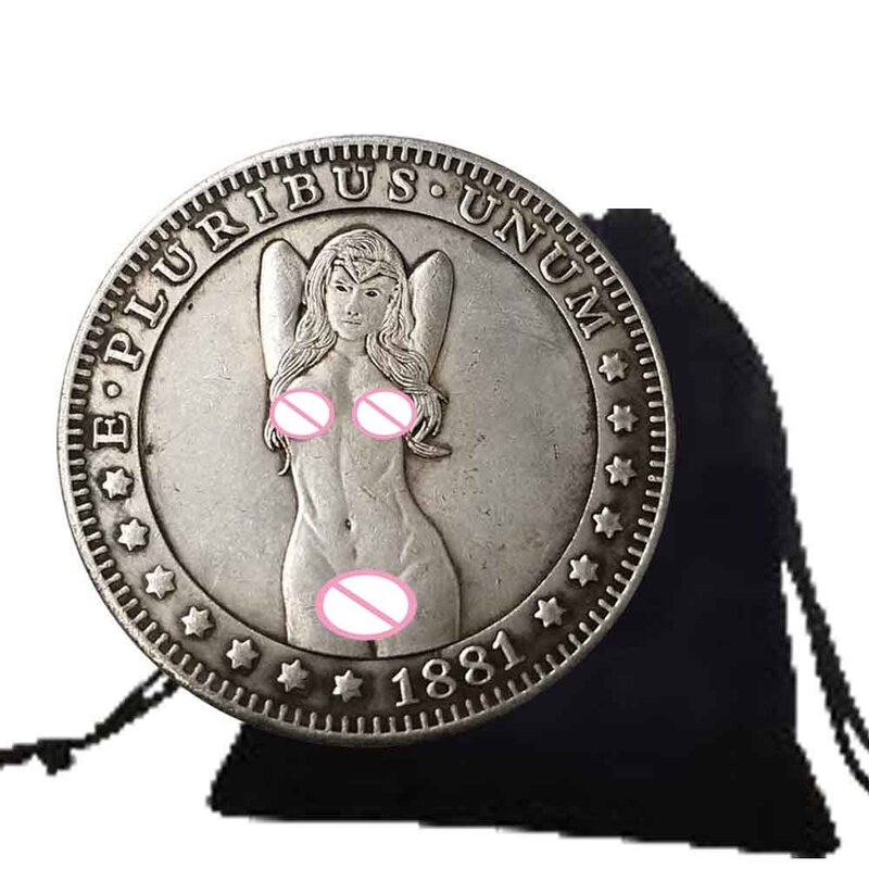 I Love 섹시한 소녀 3D 아트 동전, 기념 미국 커플 동전, 파티 포켓 동전, 기념 행운의 동전, 선물 가방