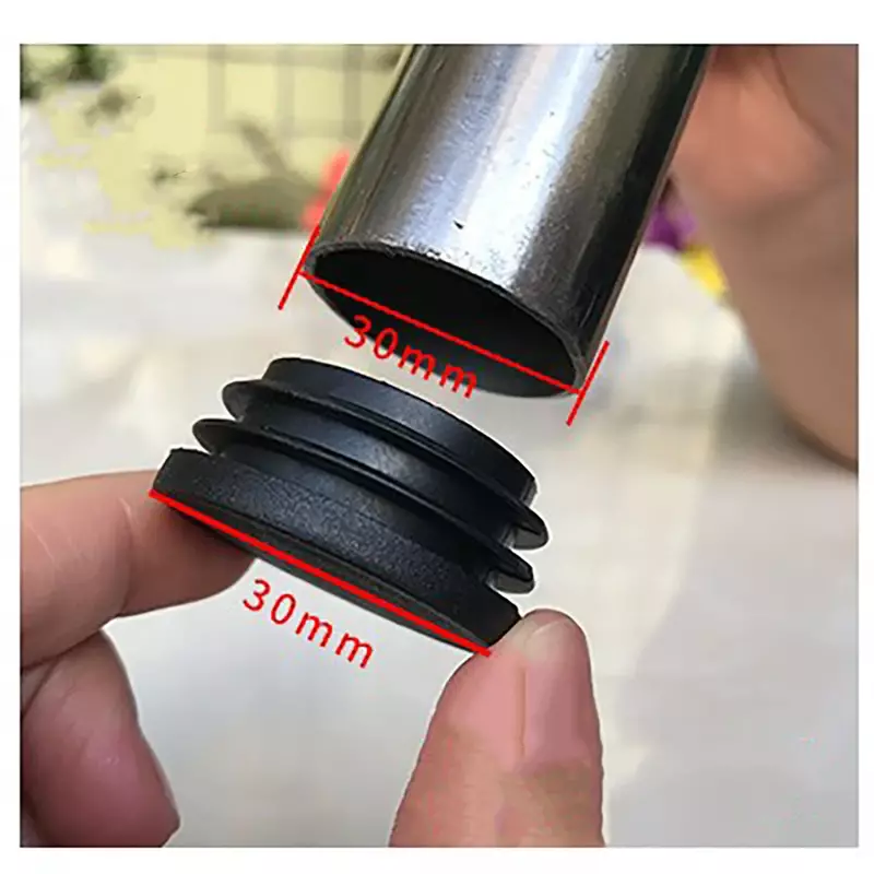 Black Plastic Round Caps para Pipe Bolt Móveis, Inner Plug, Junta de Proteção, Dust Seal, End Cover, 12mm-76mm