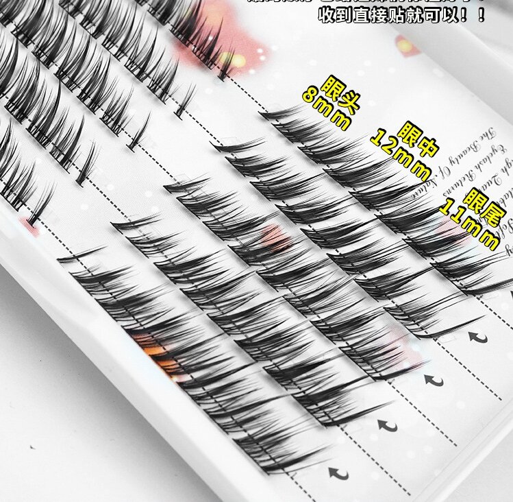 Смешанные 3D пушистые однослойные наращивание ресниц сегментированные натуральные норковые лисички эффект глаз Макияж ресниц индивидуальные накладные ресницы