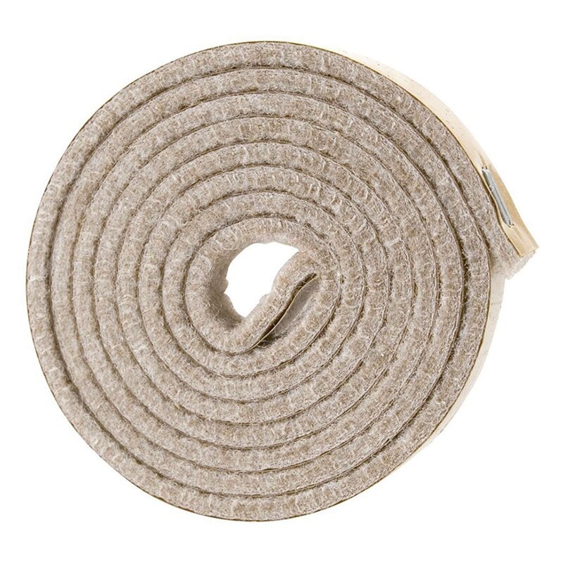 โปรโมชั่น! ม้วนแถบผ้าสักหลาดสำหรับงานหนักแบบติดด้วยตัวเองสำหรับพื้นผิวแข็ง (1/2นิ้ว x 60นิ้ว) สีครีม-ขาว