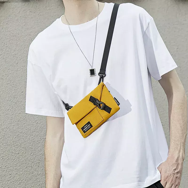 Męska Mini torba Crossbody, modna i lekka torba na ramię do przenoszenia telefonów komórkowych i małych przedmiotów plecak lub torba na klatkę piersiowa