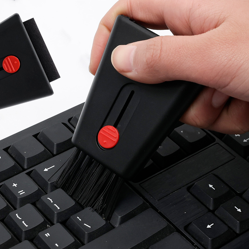 Sikat Pembersih Mini Sikat Pembersih Keyboard dengan Pembersih Layar Multifungsi Portabel Pembersih Layar Ponsel Laptop Kepala Ganda Dapat Ditarik