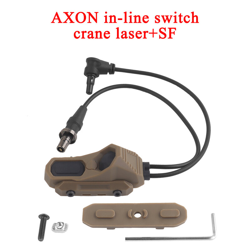 AXON Remote In-Line Dual Function Pressure Switch Flashlight PEQ NGAL Laser Button SF/2.5/Crane Plugs/ Tactical Accessories