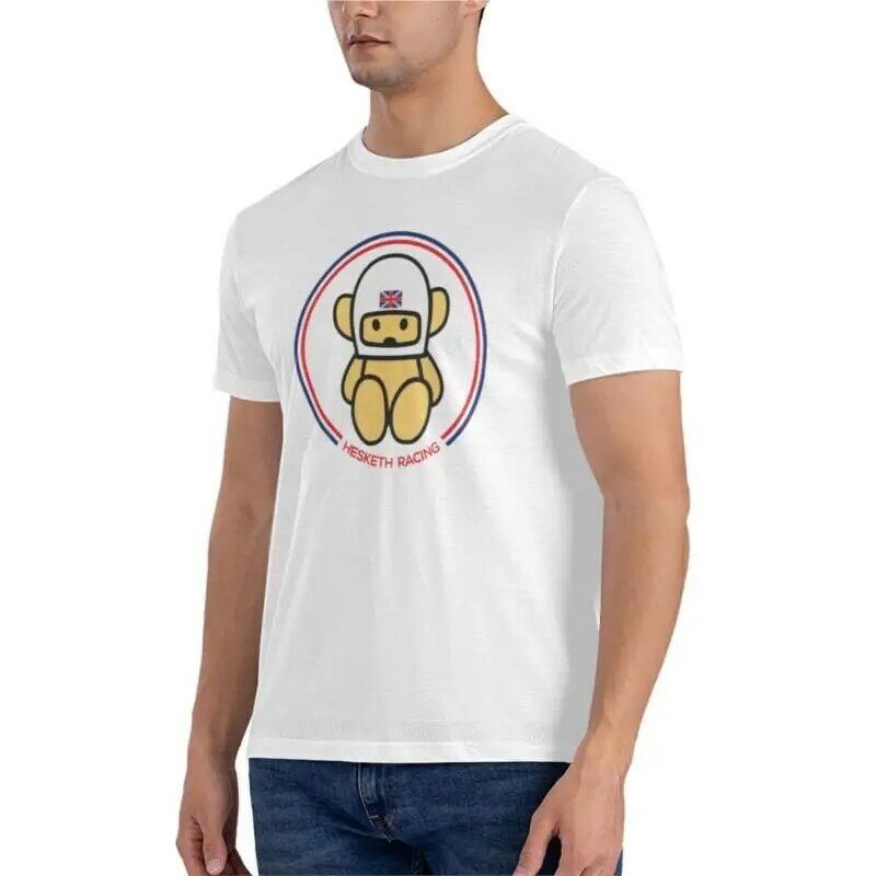 남성용 헤스케스 레이싱 클래식 티셔츠, 짧은 면 티셔츠, 소년 흰색 티셔츠, 여름