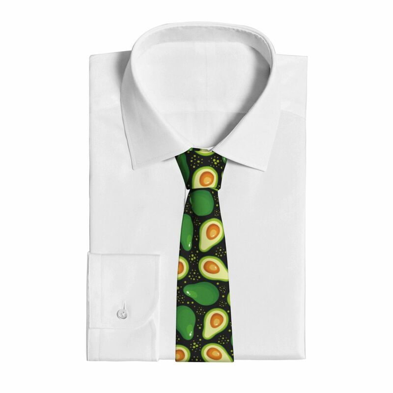 Avocado Cartoon Men Women Necktie Silk Polyester 8 cm Narrow Avocados Lover Neck Tie for Mens Daily Wear Cravat Business