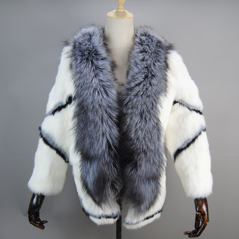 Manteaux en vraie fourrure de lapin russe pour femmes, veste d'hiver chaude 2022 naturelle avec fourrure de raton laveur, vêtements d'extérieur à capuche, 100%