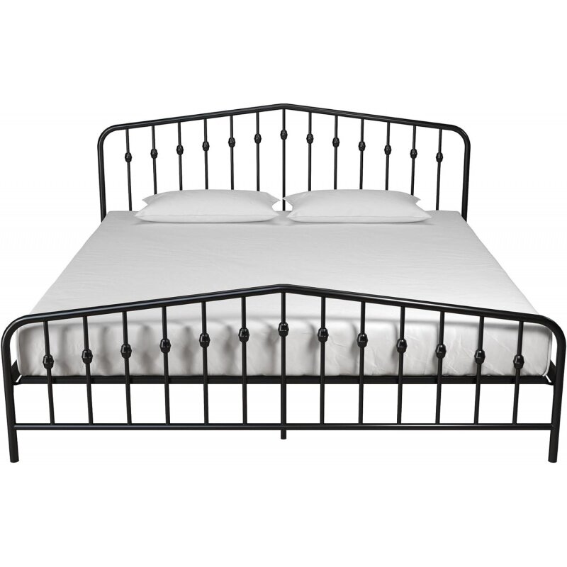 Design moderno Bushwick metal cama, cama preta, king size