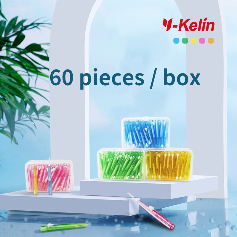 60 Pcs/Box Toothpick Dental Interdental Brush 0.6-1.5Mm Cleaning Between Teeth Oral Care Orthodontic  I Shape Tooth Floss