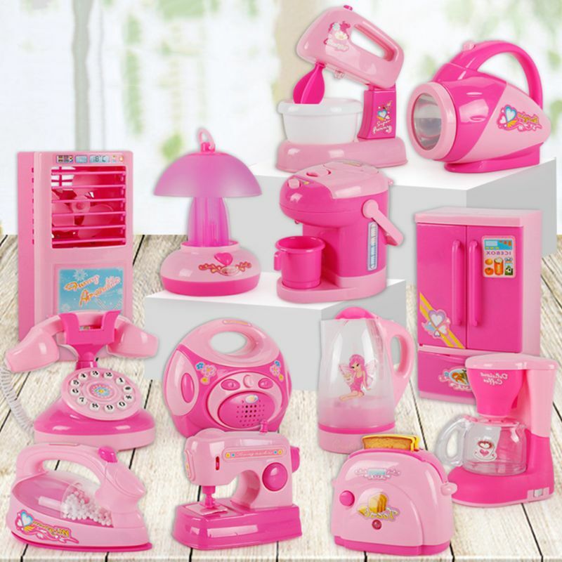 HUYU Children Kid Boy Girl Mini Kitchen Electrical Appliance Electric Iron Toy Set Du