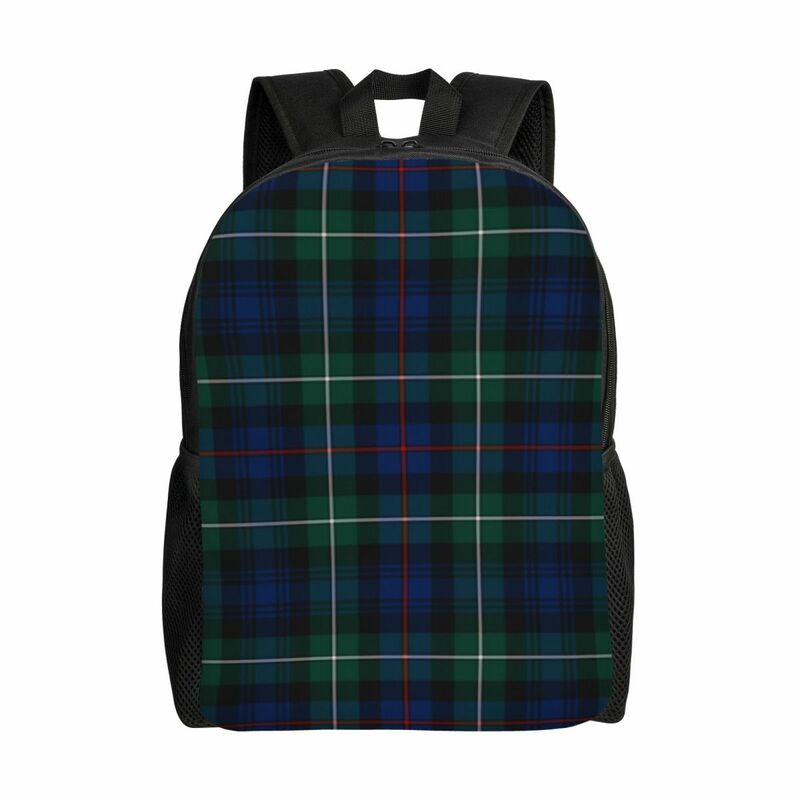男性と女性のためのタータンスクールバックパック、学校と大学の学生のブックバッグ、15インチのラップトップ、スコットランドアートバッグに適合