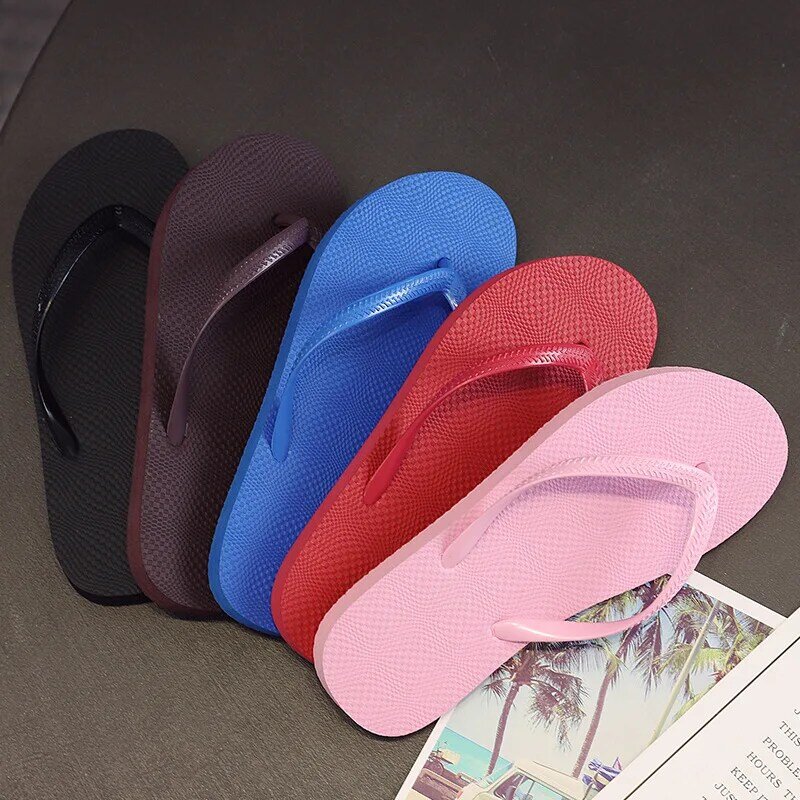 Simple Comfortable Beach Shoe zapatillas mujer Women Summer Slippers Solid Beach Flops Non-slip Slipper Casual Home Shoes Women