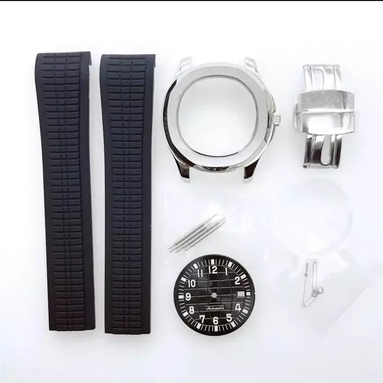 Pièces de rechange pour montre Nautilus Aquanson, acier inoxydable, bracelet en caoutchouc, cadran en S, aiguilles MOD, accessoires de montre, NH35, 42mm